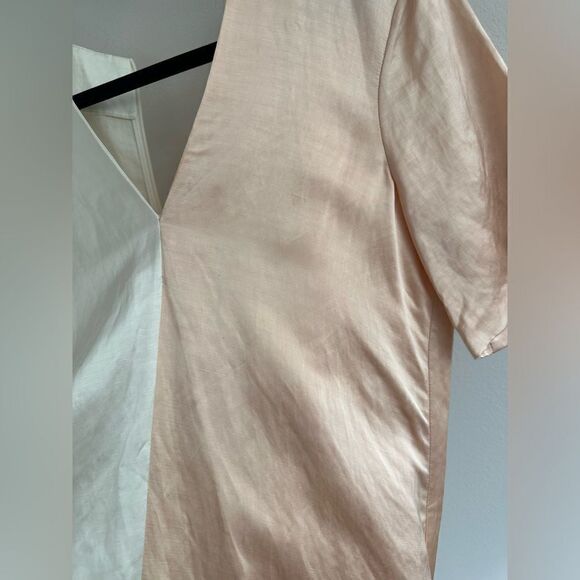 Partow Leah two toned silk/linen blend dress 2 - Picture 7 of 14